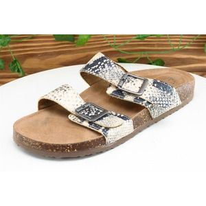 Time And Tru Sz 39 M Brown Slide‎ Leather Women Sandals